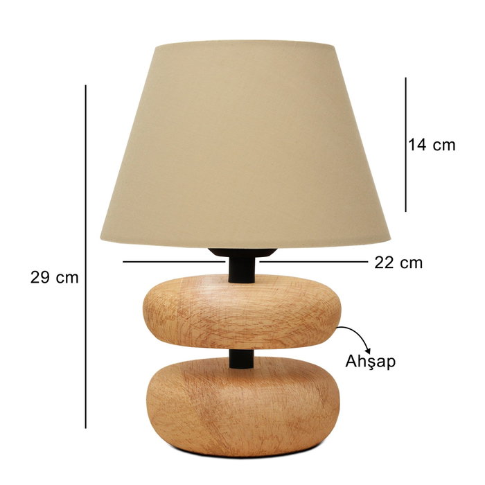 Opviq Lámpara de mesa de madera Beige